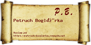Petruch Boglárka névjegykártya